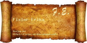 Fixler Erika névjegykártya
